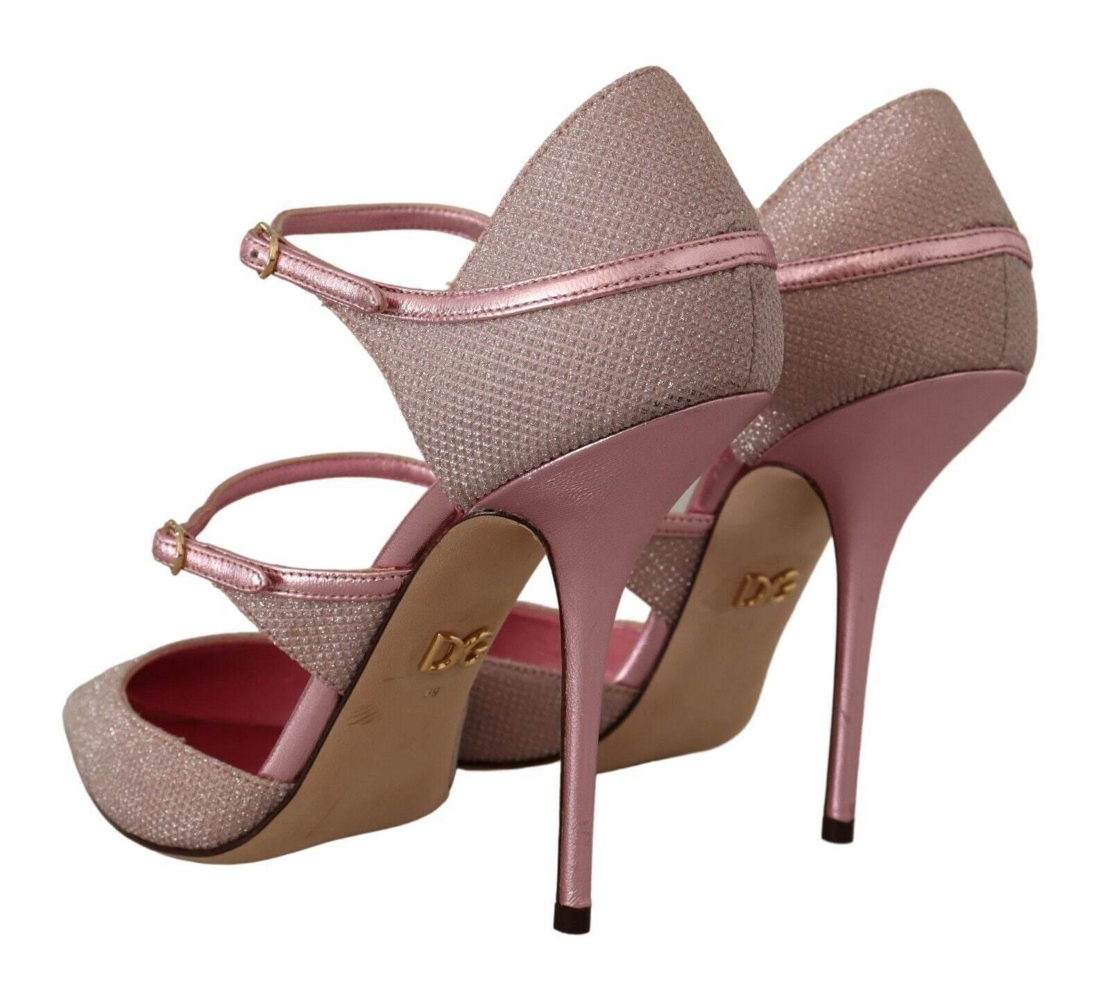 Dolce & Gabbana Pink Glitter High Heel Sandals - Hilstor