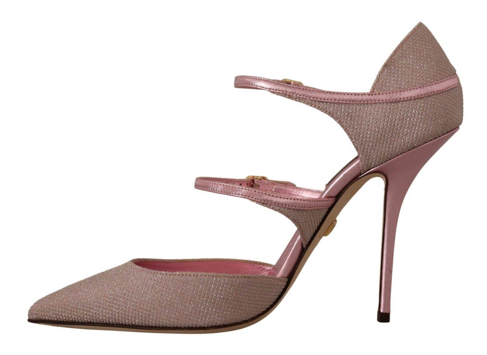 Dolce & Gabbana Pink Glitter High Heel Sandals - Hilstor