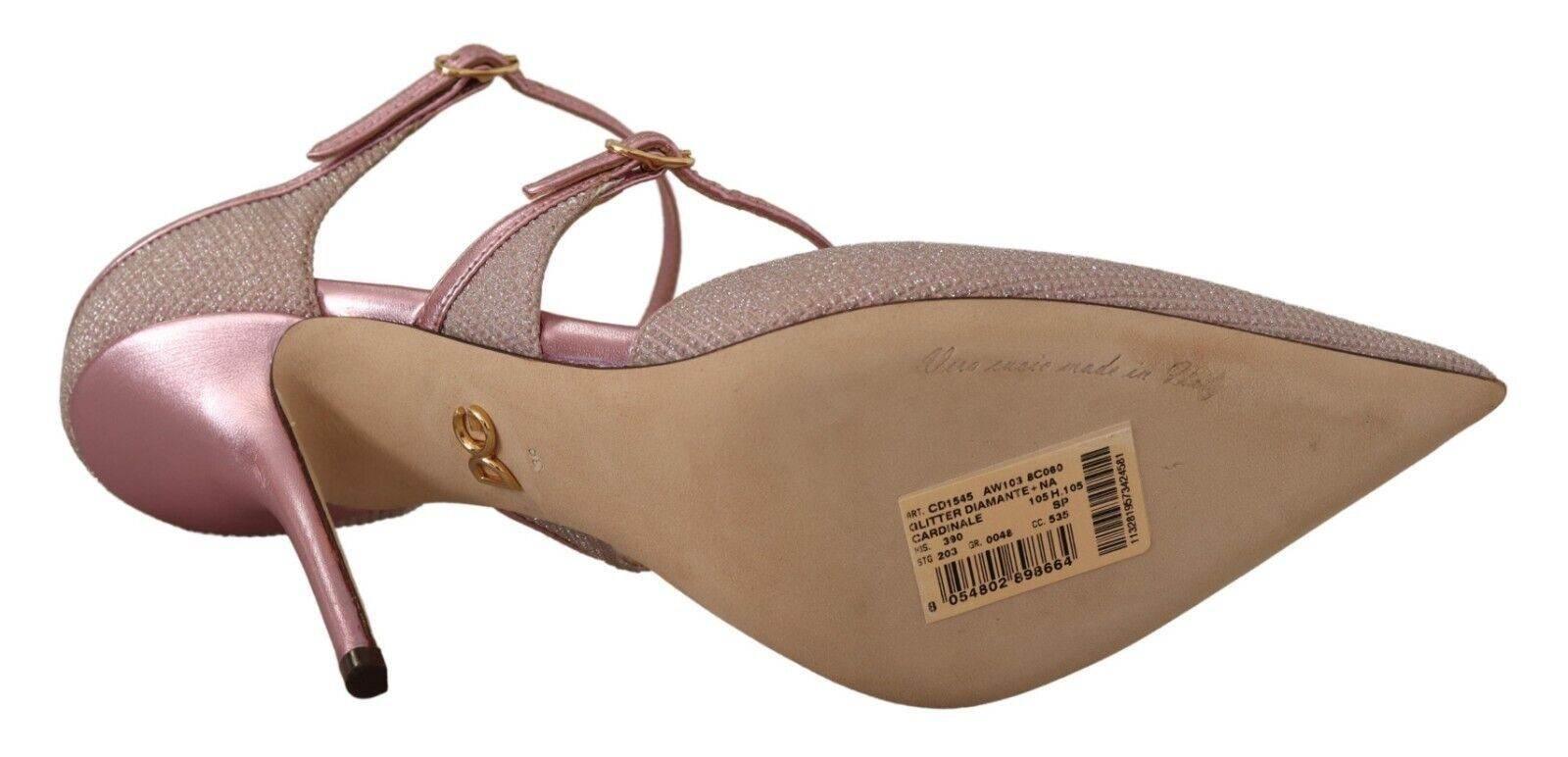 Dolce & Gabbana Pink Glitter High Heel Sandals - Hilstor