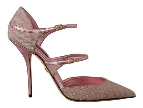 Dolce & Gabbana Pink Glitter High Heel Sandals - Hilstor