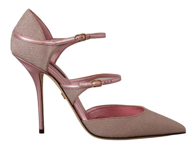 Dolce & Gabbana Pink Glitter High Heel Sandals - Hilstor