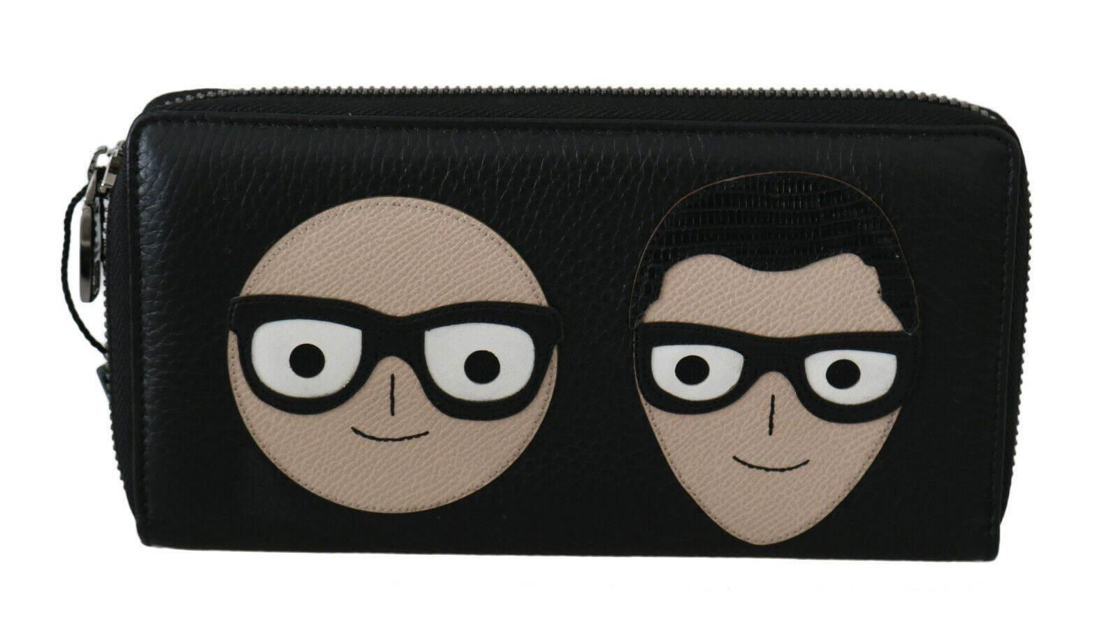 Dolce & Gabbana Elegant Black Leather Continental Wallet - Hilstor