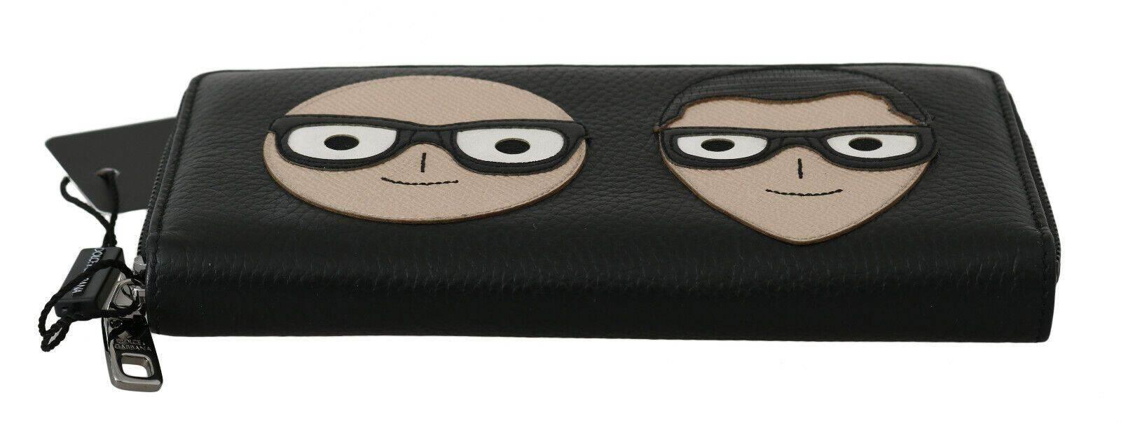 Dolce & Gabbana Elegant Black Leather Continental Wallet - Hilstor