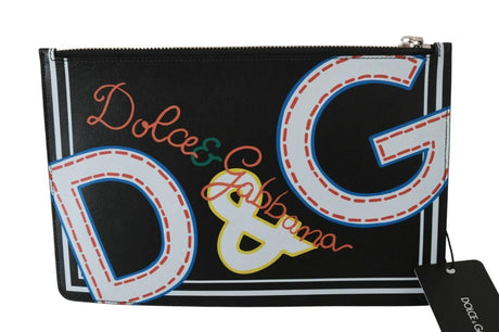 Dolce & Gabbana Elegant Black Leather Coin Wallet - Hilstor