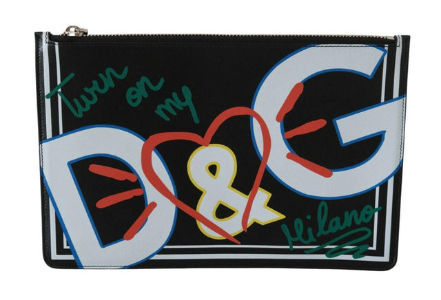 Dolce & Gabbana Elegant Black Leather Coin Wallet - Hilstor