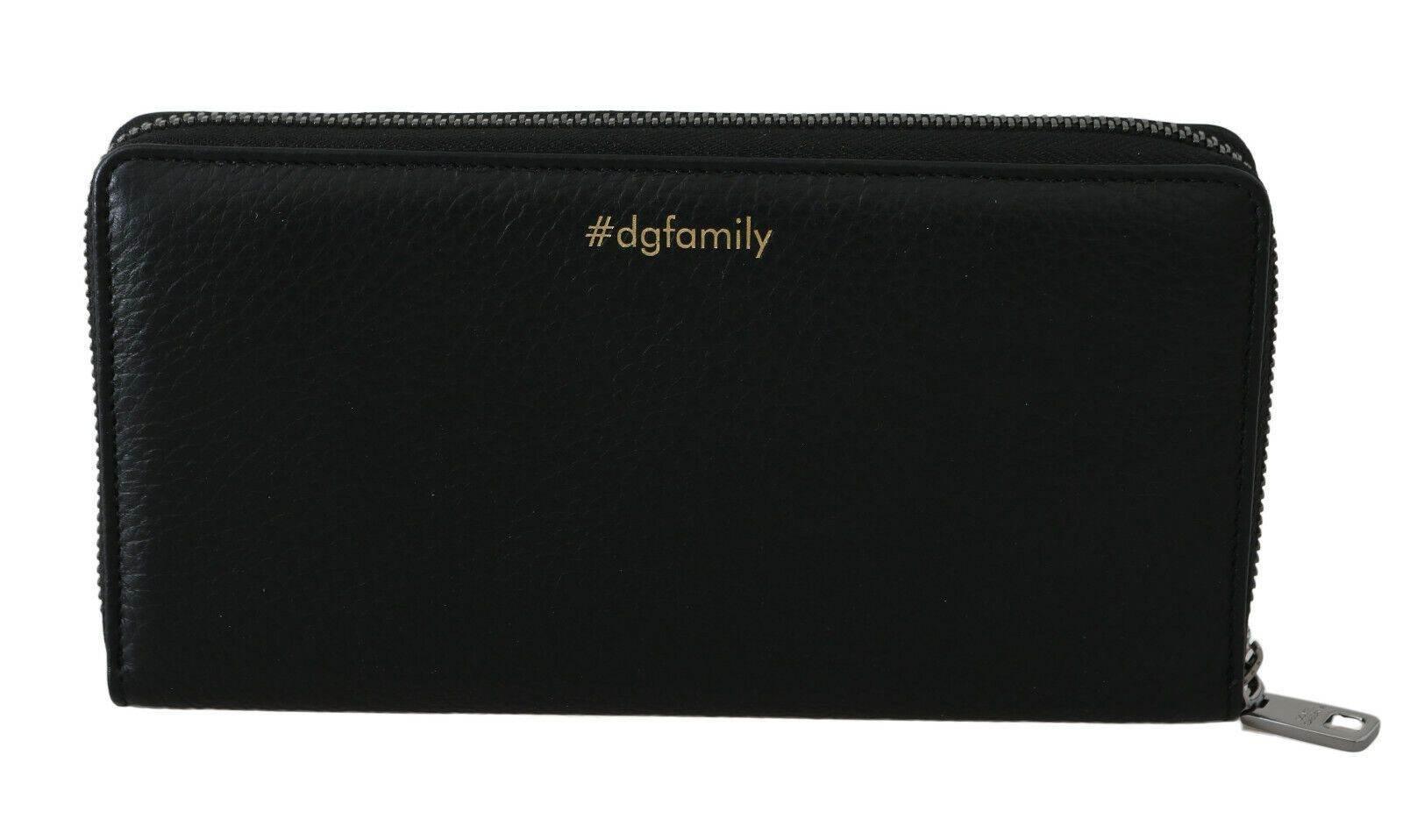 Dolce & Gabbana Elegant Black Leather Zip Wallet - Hilstor