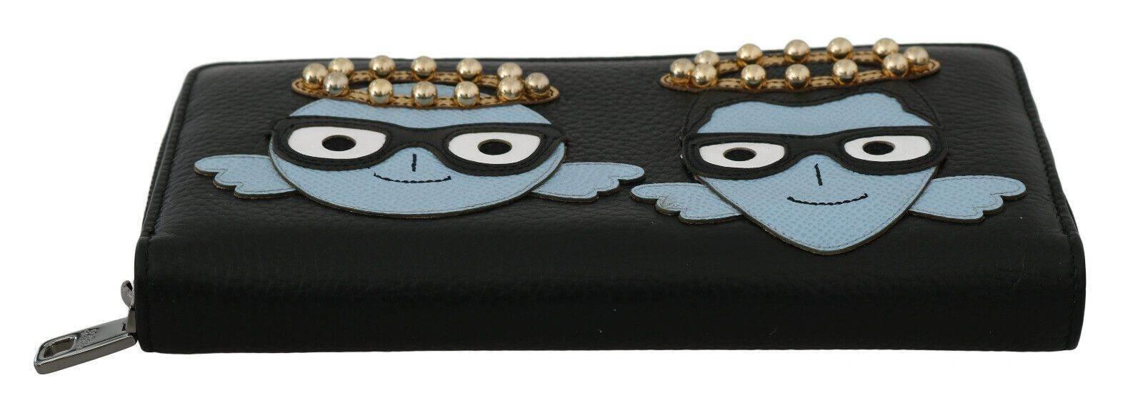 Dolce & Gabbana Elegant Black Leather Zip Wallet - Hilstor