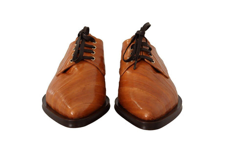 Dolce & Gabbana Elegant Eel Leather Lace-Up Formal Flats - Hilstor