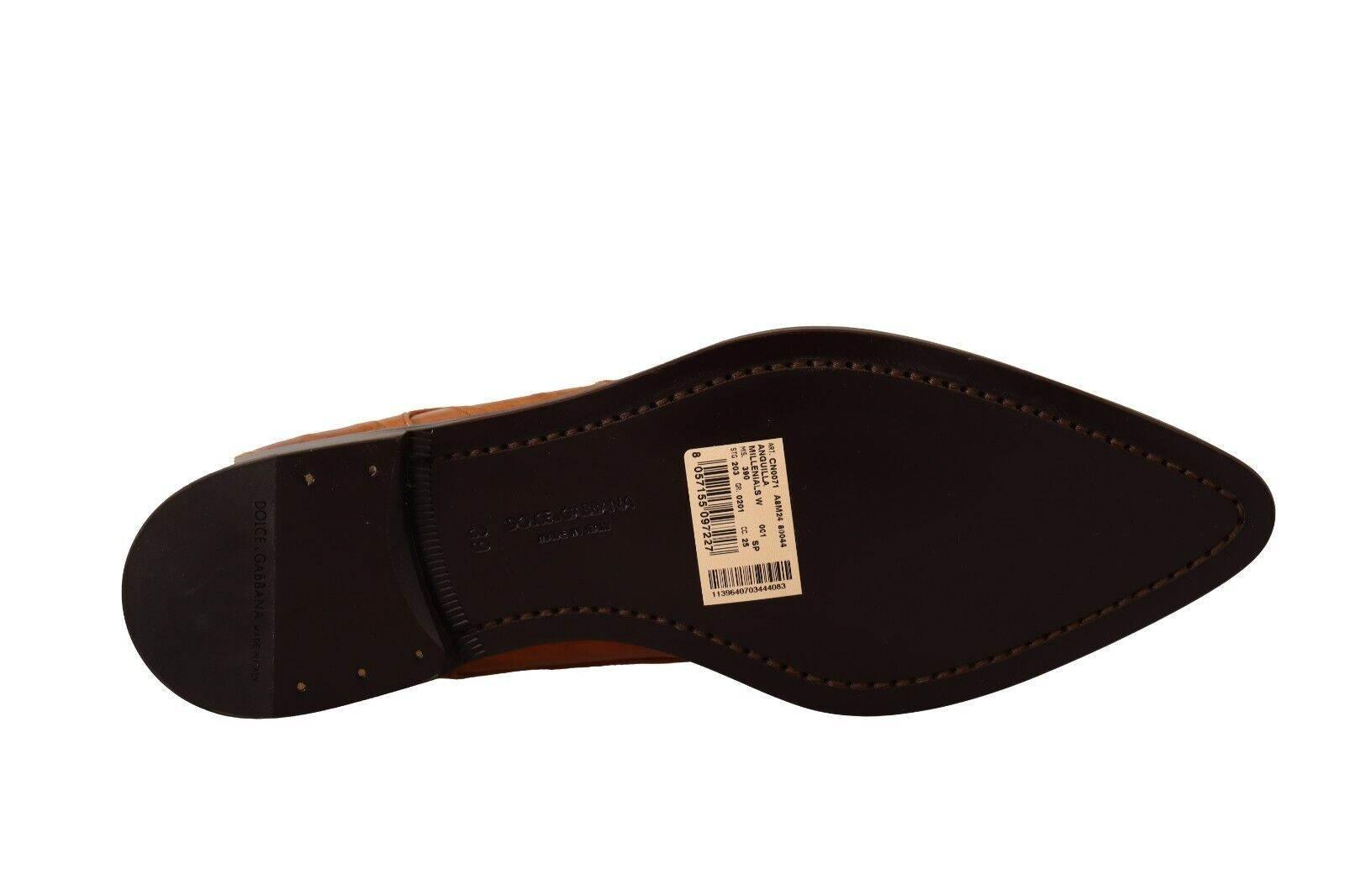 Dolce & Gabbana Elegant Eel Leather Lace-Up Formal Flats - Hilstor