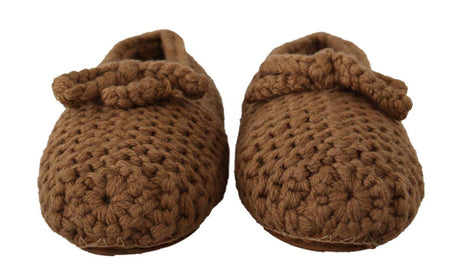 Dolce & Gabbana Elegant Wool Knit Ballerina Flats in Brown - Hilstor