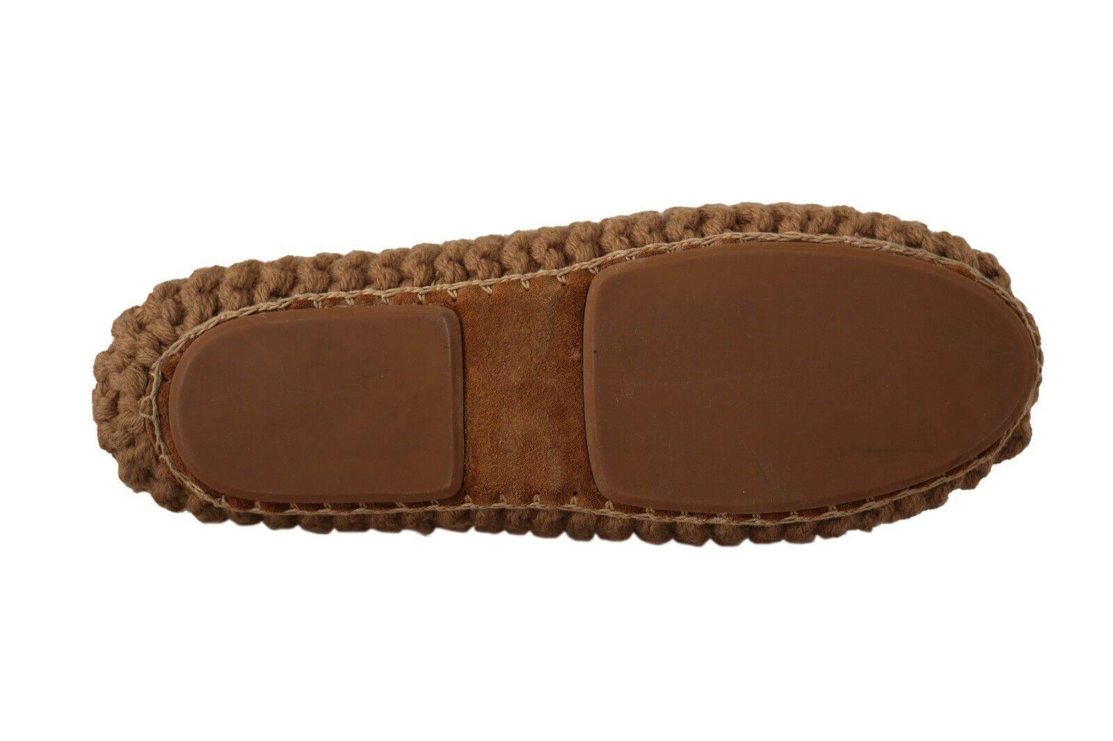 Dolce & Gabbana Elegant Wool Knit Ballerina Flats in Brown - Hilstor