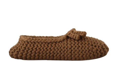 Dolce & Gabbana Elegant Wool Knit Ballerina Flats in Brown - Hilstor