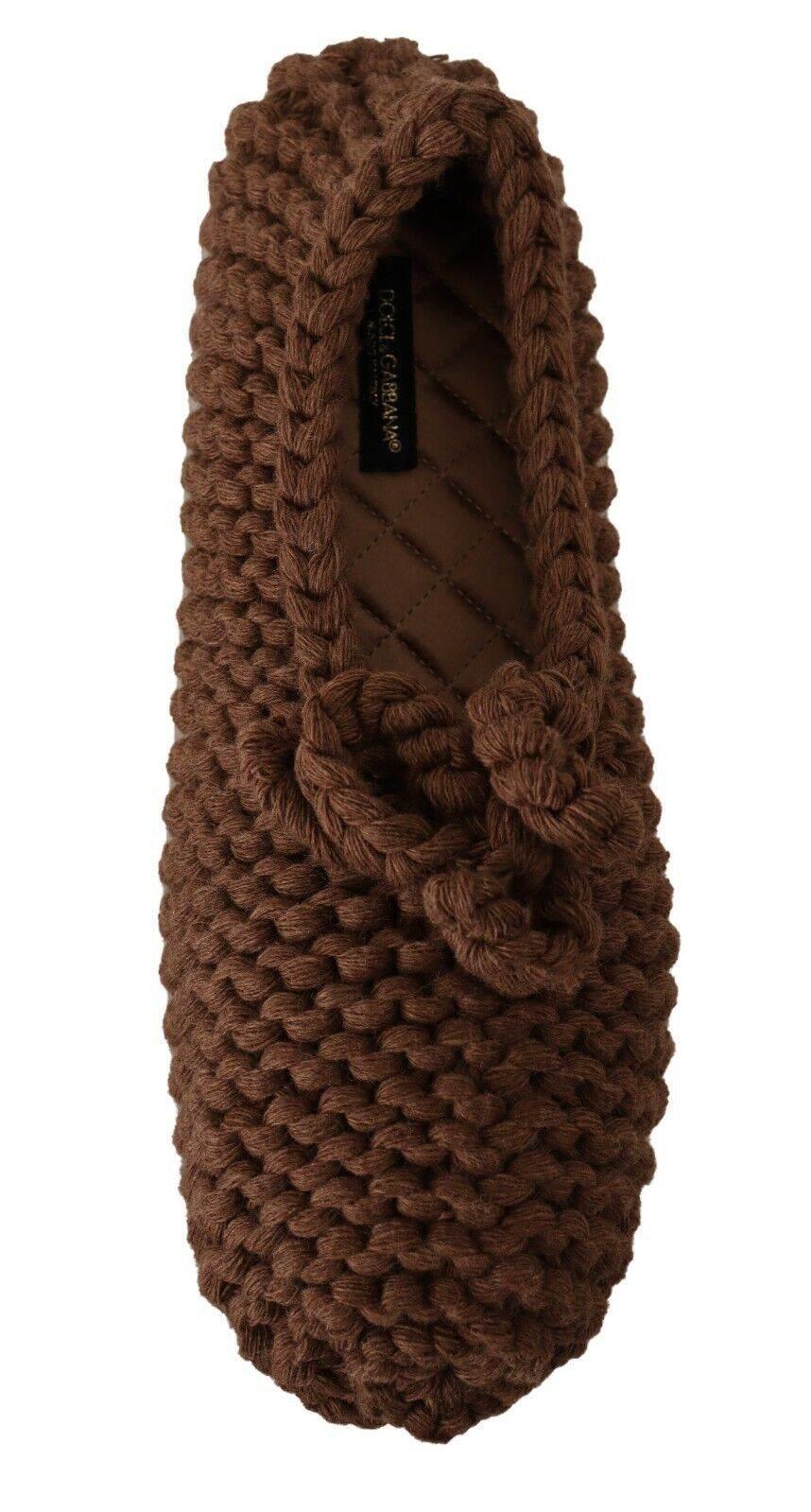 Dolce & Gabbana Elegant Wool Knit Ballerina Flats - Hilstor