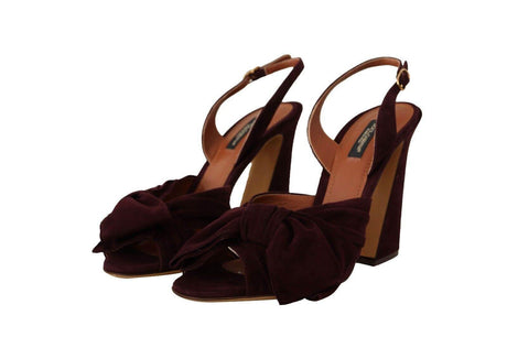 Dolce & Gabbana Dark Purple Suede Ankle Strap Sandals Shoes - Hilstor