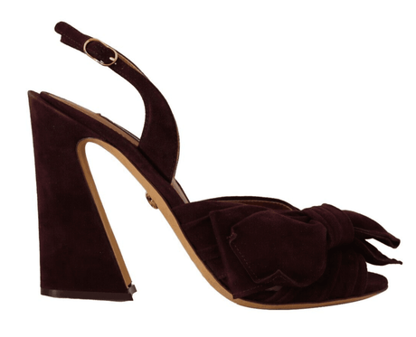 Dolce & Gabbana Dark Purple Suede Ankle Strap Sandals Shoes - Hilstor