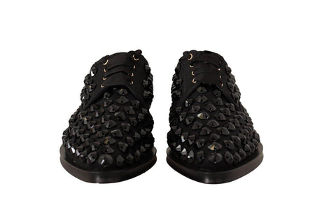 Dolce & Gabbana Elegant Gros Grain Lace-Up Jeweled Flats - Hilstor