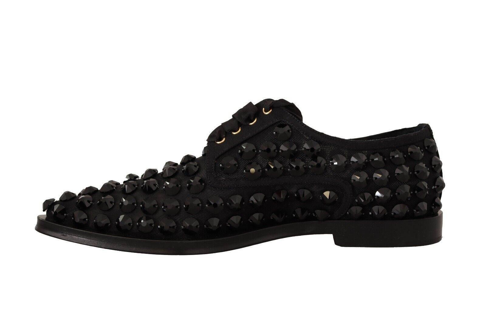 Dolce & Gabbana Elegant Gros Grain Lace-Up Jeweled Flats - Hilstor