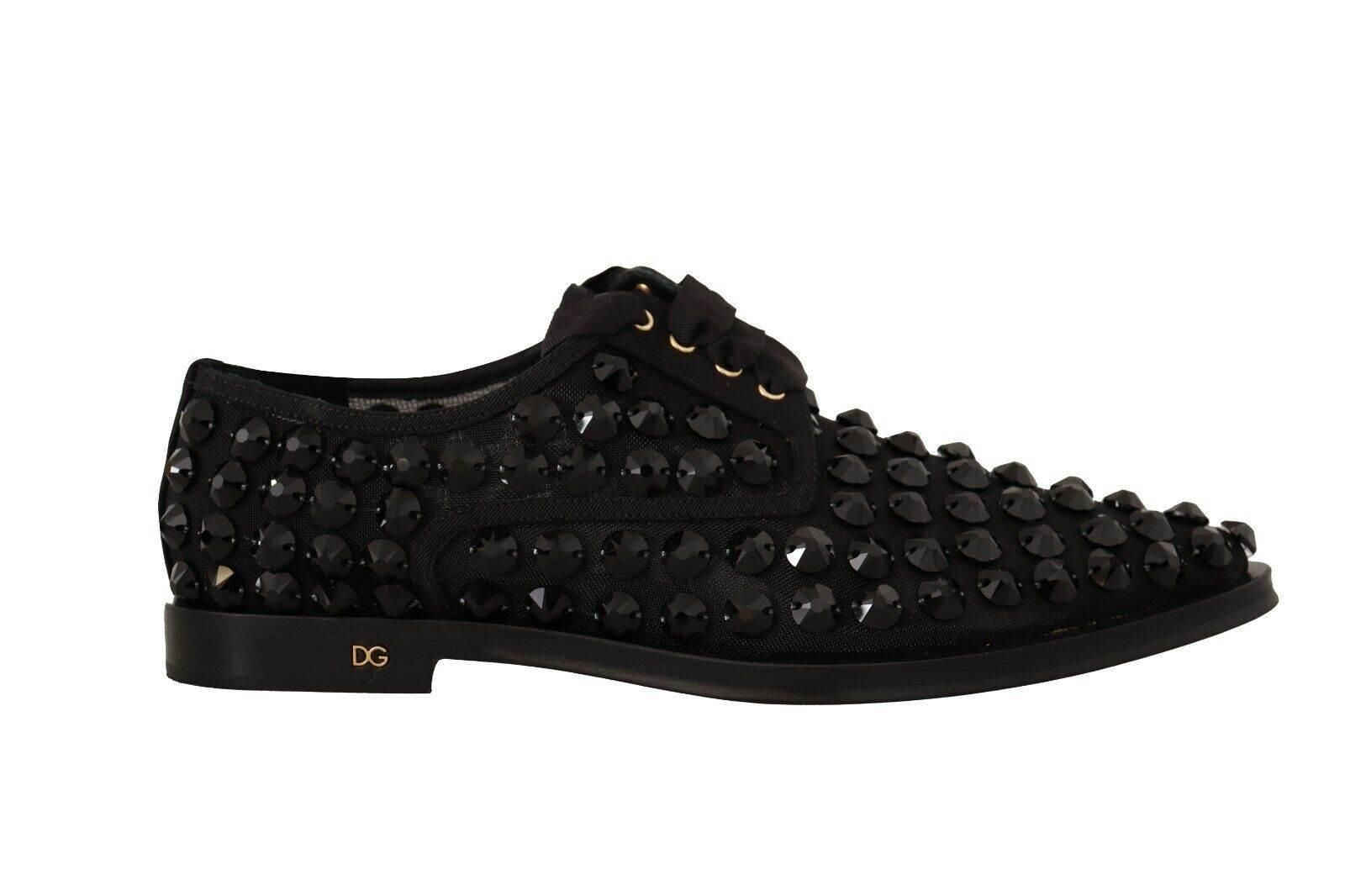 Dolce & Gabbana Elegant Gros Grain Lace-Up Jeweled Flats - Hilstor