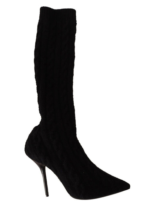 Dolce & Gabbana Elegant Stretch Sock Boots in Black - Hilstor