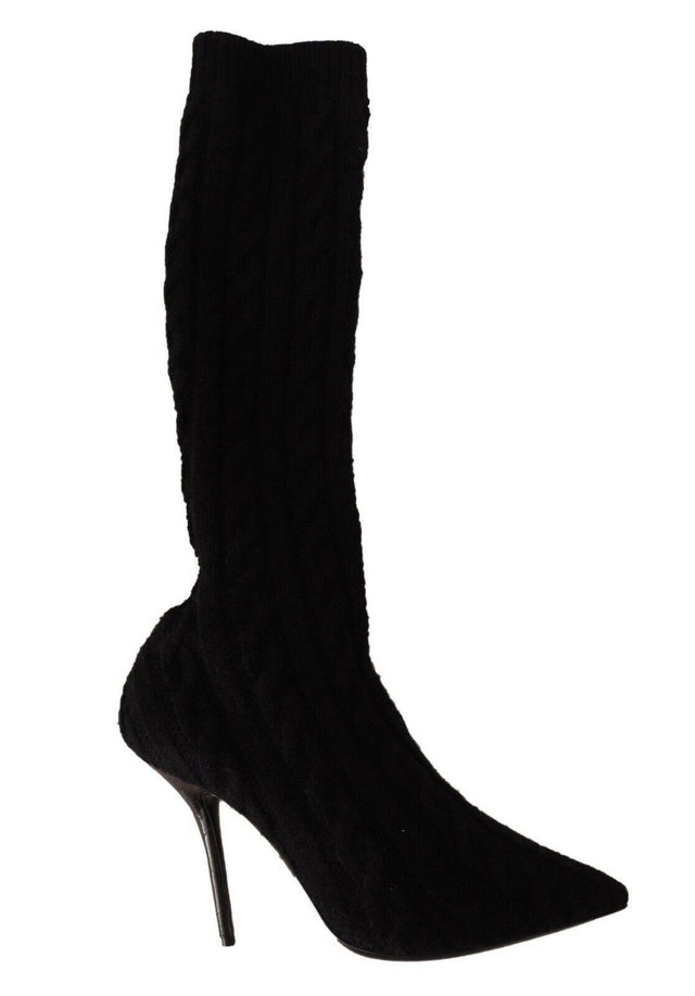 Dolce & Gabbana Elegant Stretch Sock Boots in Black - Hilstor