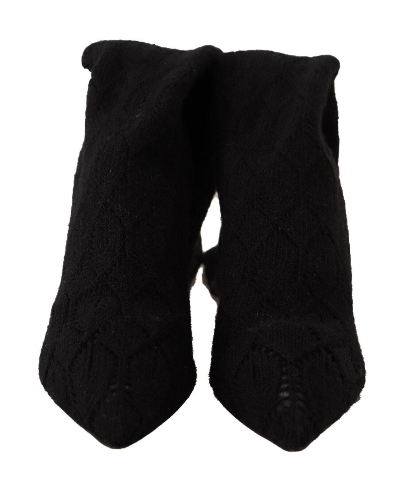 Dolce & Gabbana Elegant Black Stretch Socks Boots - Hilstor