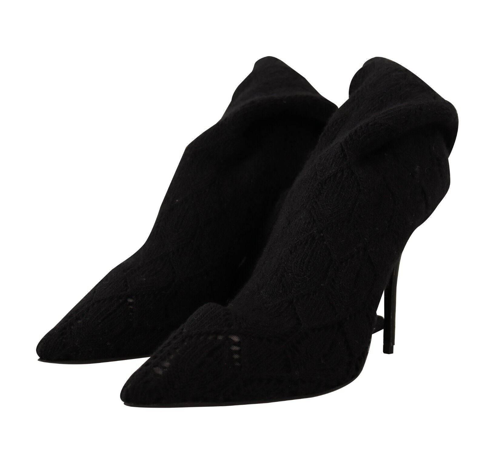 Dolce & Gabbana Elegant Black Stretch Socks Boots - Hilstor