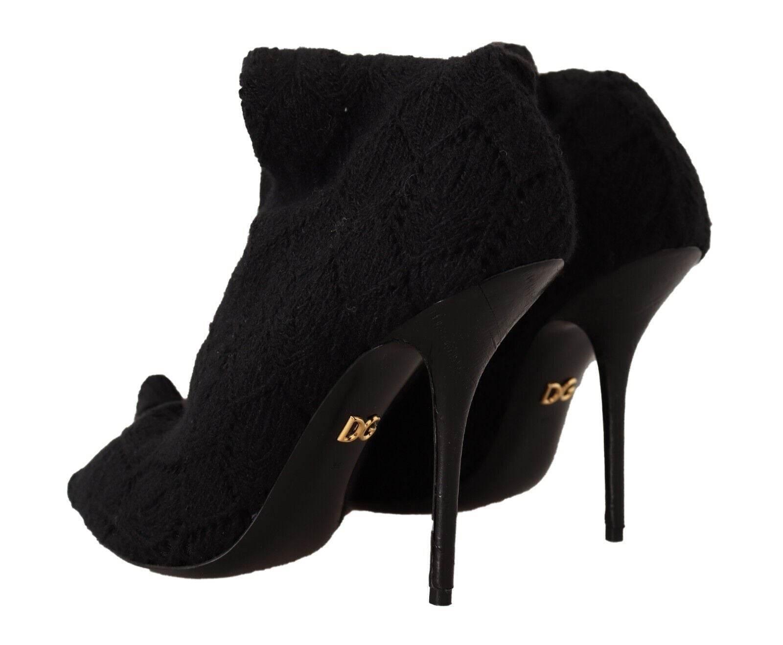 Dolce & Gabbana Elegant Black Stretch Socks Boots - Hilstor