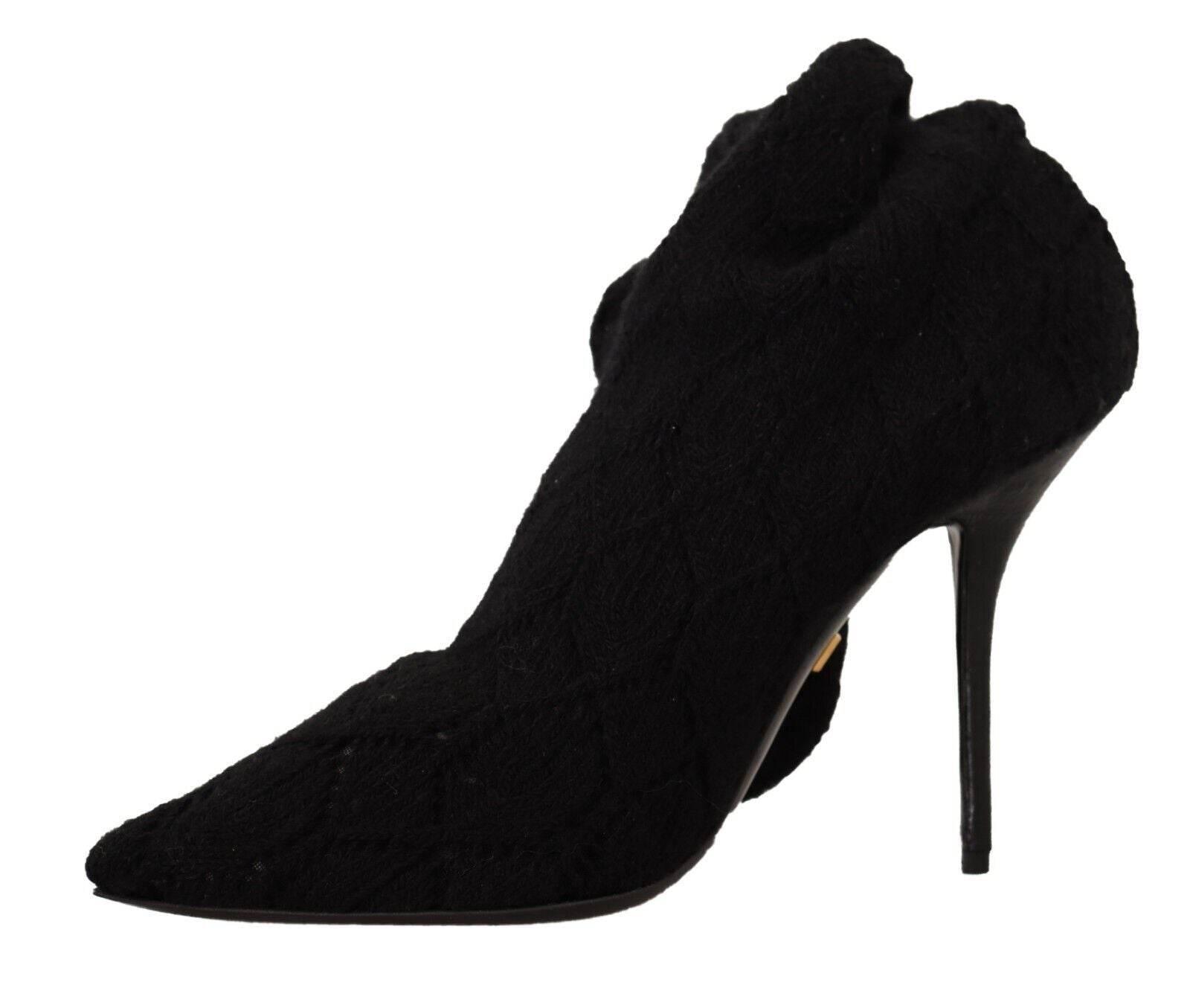 Dolce & Gabbana Elegant Black Stretch Socks Boots - Hilstor