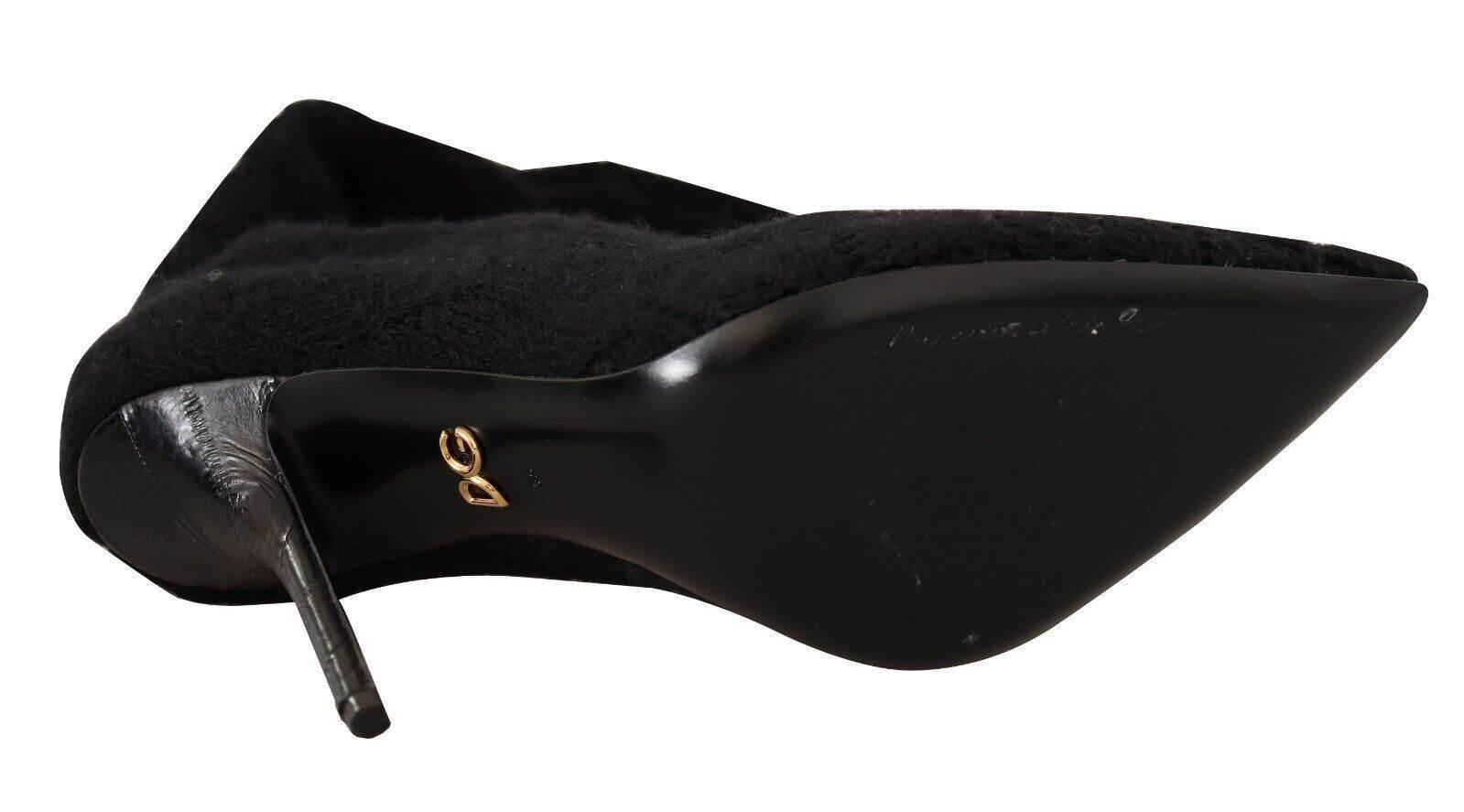 Dolce & Gabbana Elegant Black Stretch Socks Boots - Hilstor