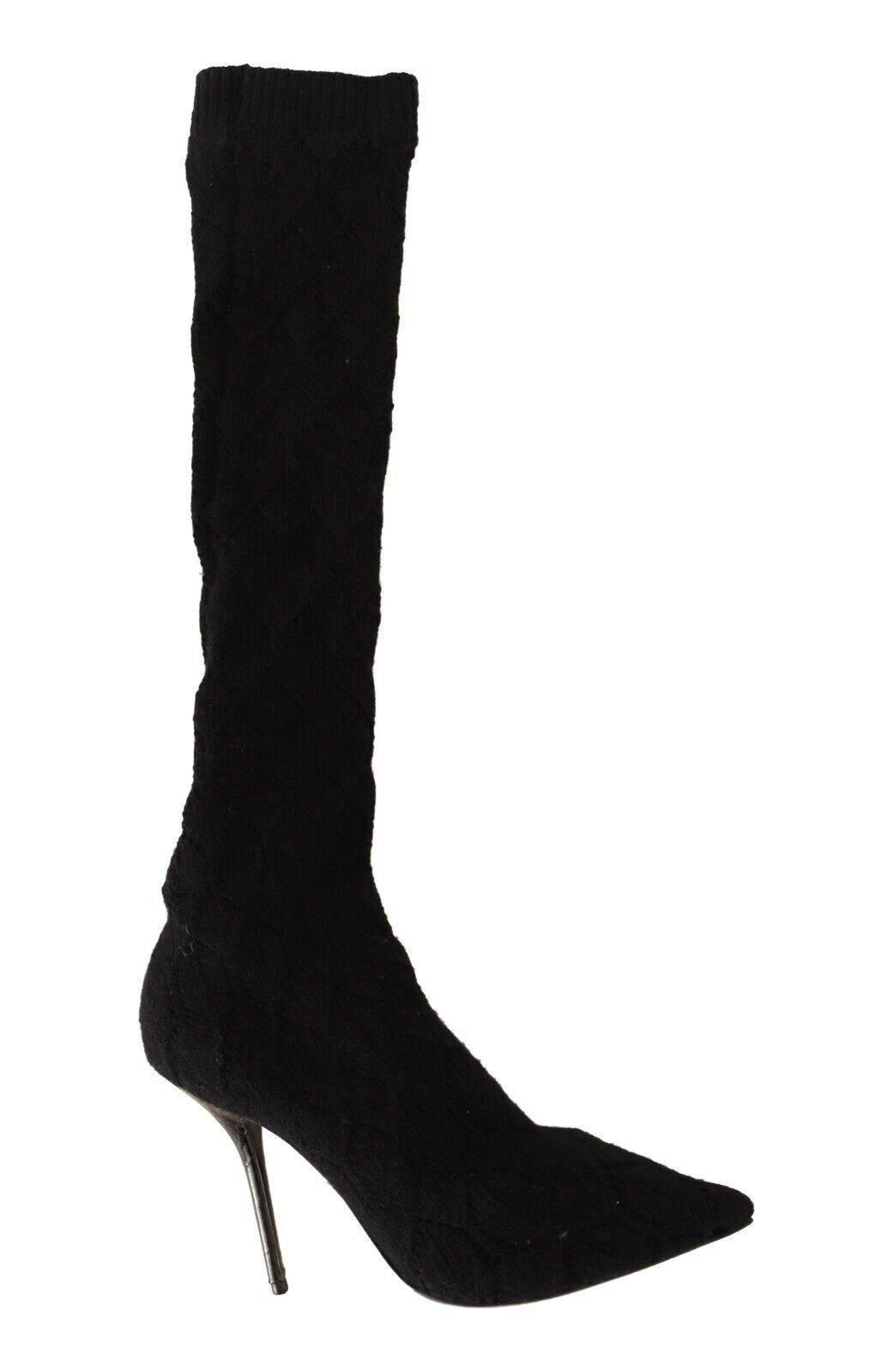 Dolce & Gabbana Elegant Black Stretch Socks Boots - Hilstor