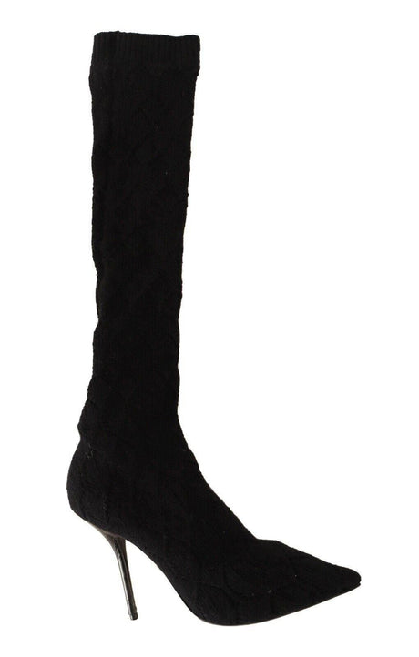 Dolce & Gabbana Elegant Black Stretch Socks Boots - Hilstor
