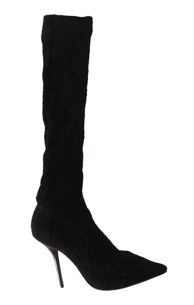 Dolce & Gabbana Elegant Black Stretch Socks Boots - Hilstor