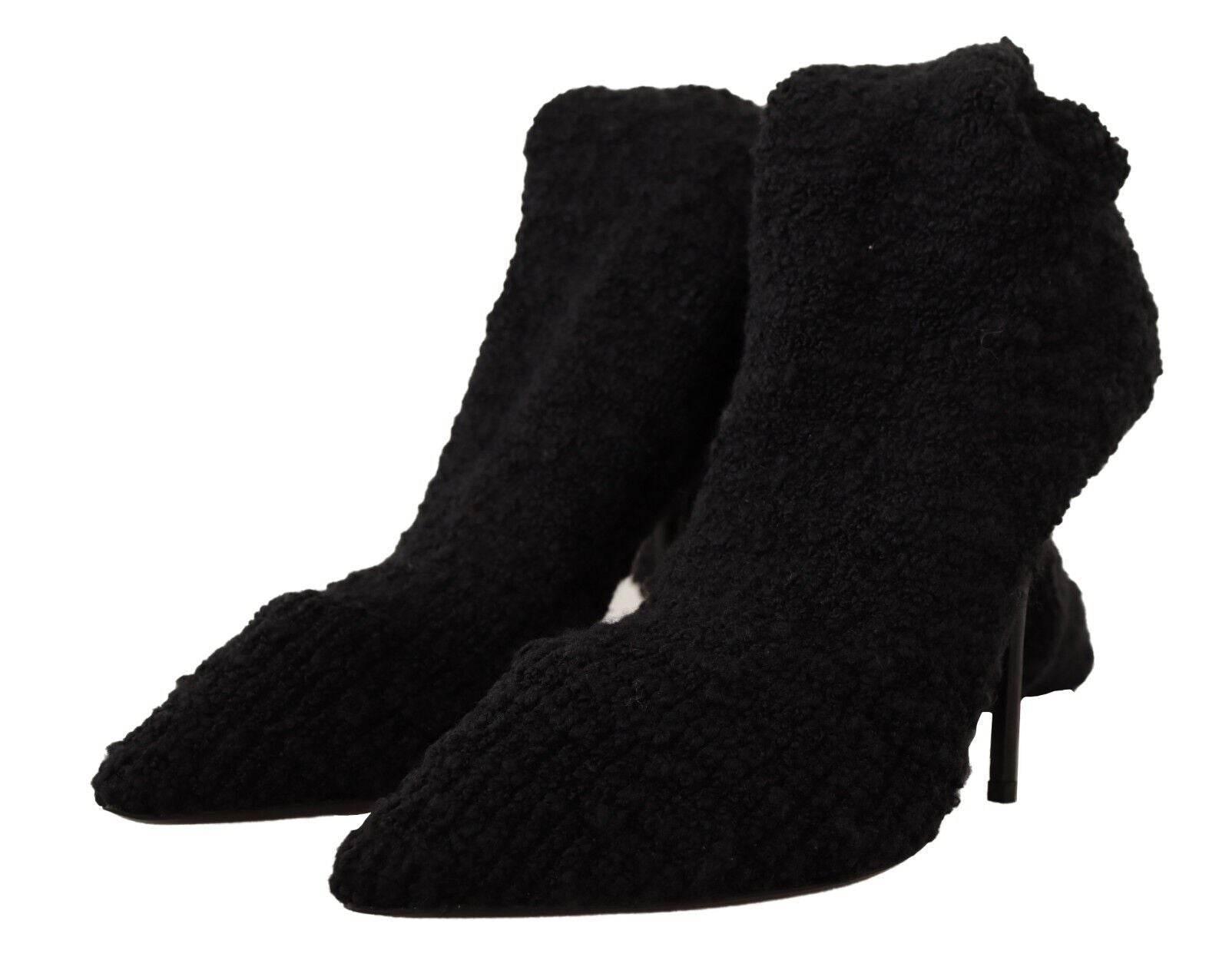 Dolce & Gabbana Chic Black Stretch Sock Boots - Hilstor