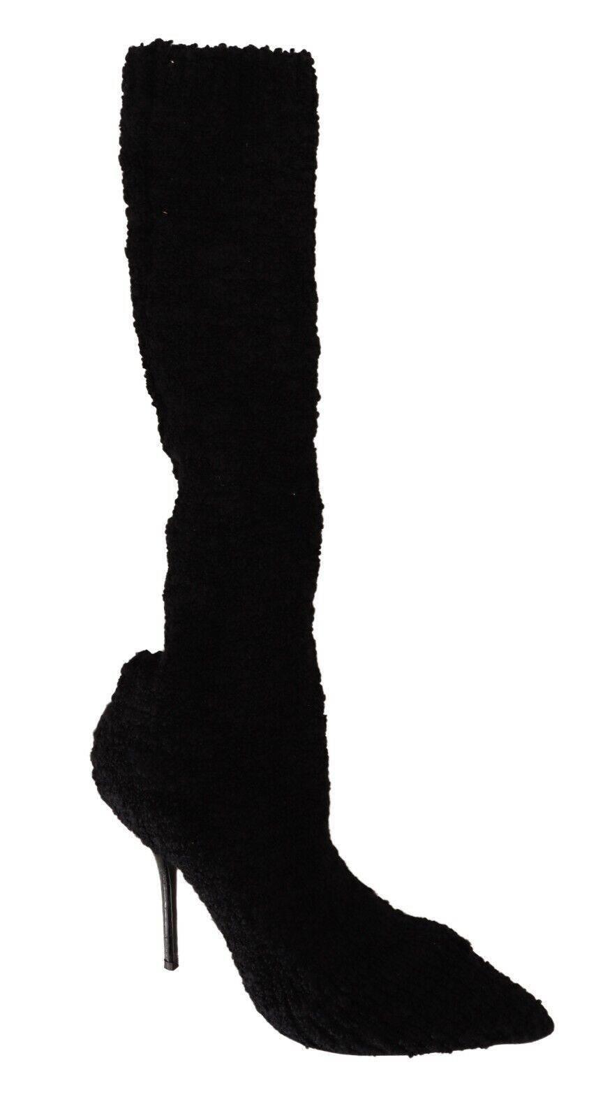 Dolce & Gabbana Chic Black Stretch Sock Boots - Hilstor