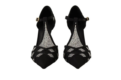 Dolce & Gabbana Elegant Crystal-Embellished Suede Pumps - Hilstor