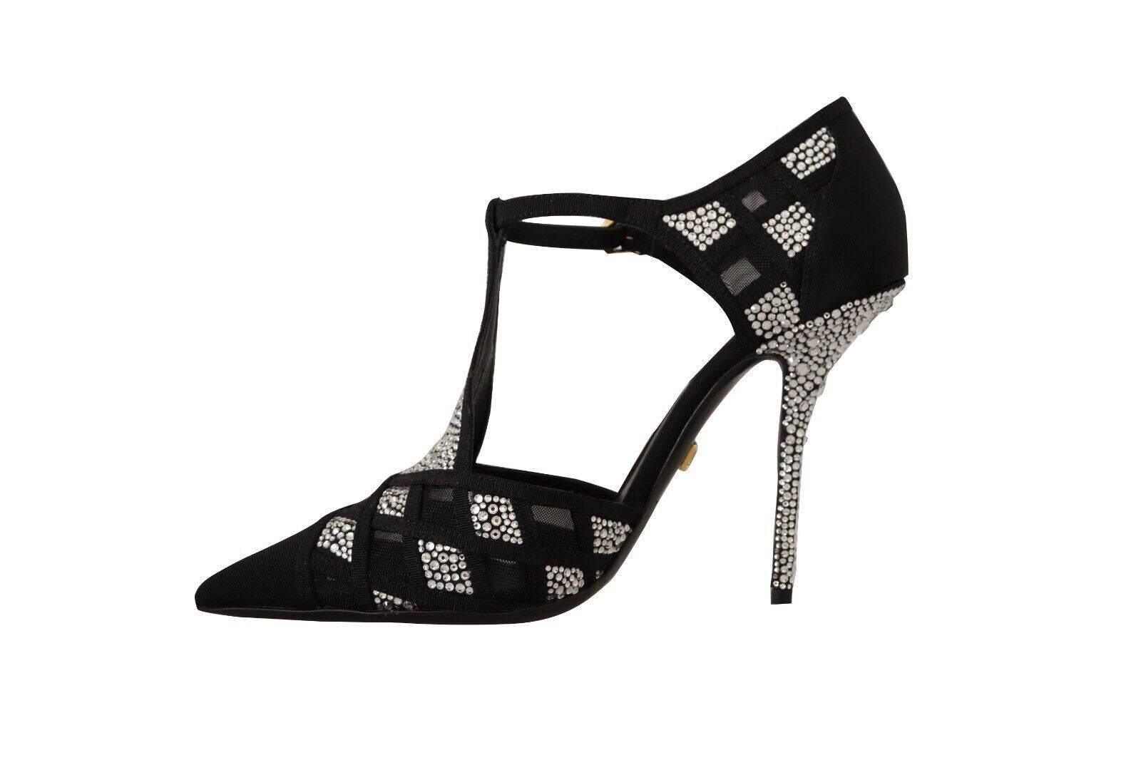 Dolce & Gabbana Elegant Crystal-Embellished Suede Pumps - Hilstor