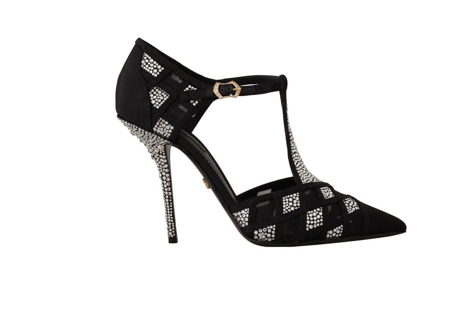 Dolce & Gabbana Elegant Crystal-Embellished Suede Pumps - Hilstor