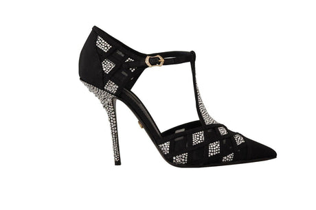 Dolce & Gabbana Elegant Crystal-Embellished Suede Pumps - Hilstor