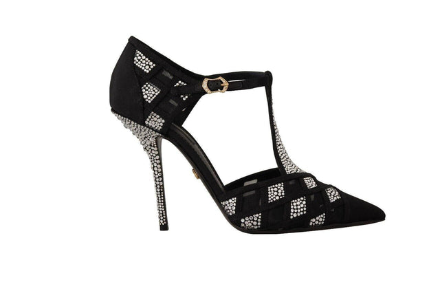Dolce & Gabbana Elegant Crystal-Embellished Suede Pumps - Hilstor