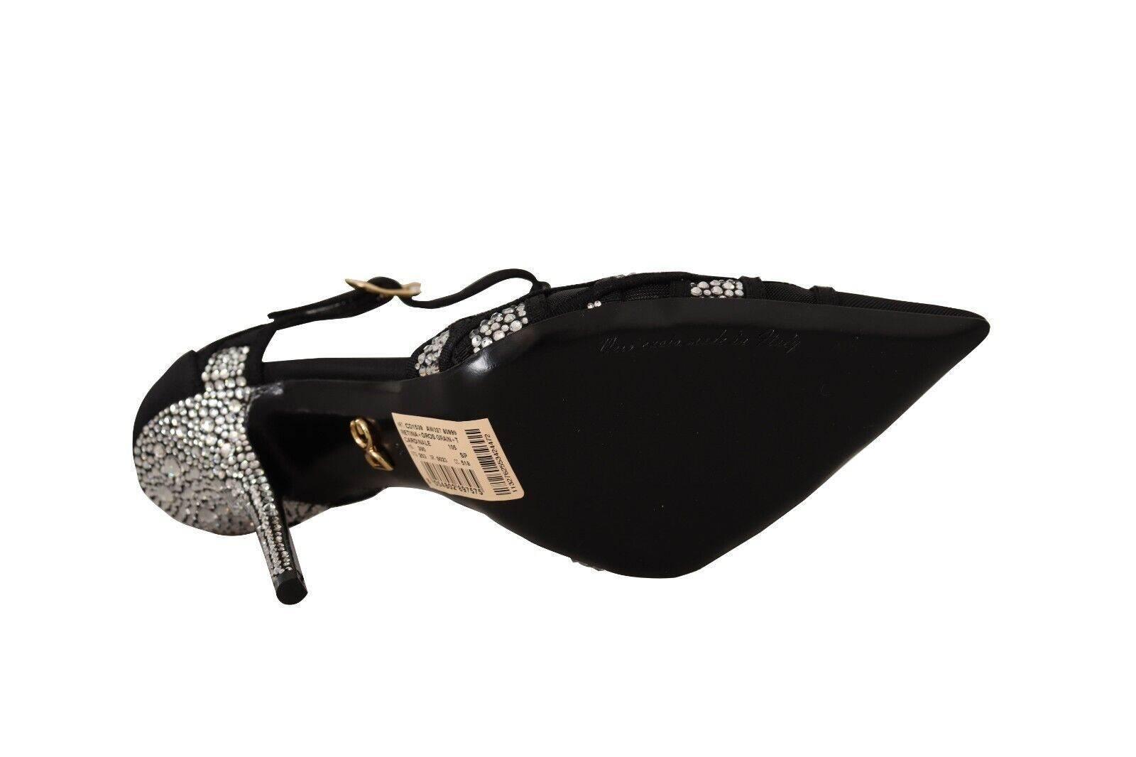 Dolce & Gabbana Elegant Crystal-Embellished Suede Pumps - Hilstor