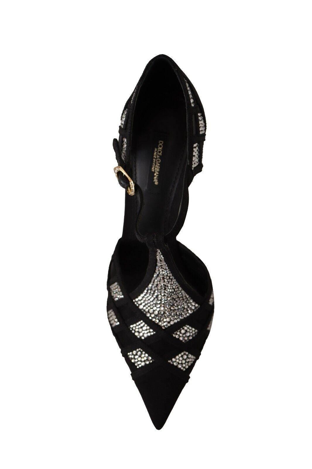 Dolce & Gabbana Elegant Crystal-Embellished Suede Pumps - Hilstor