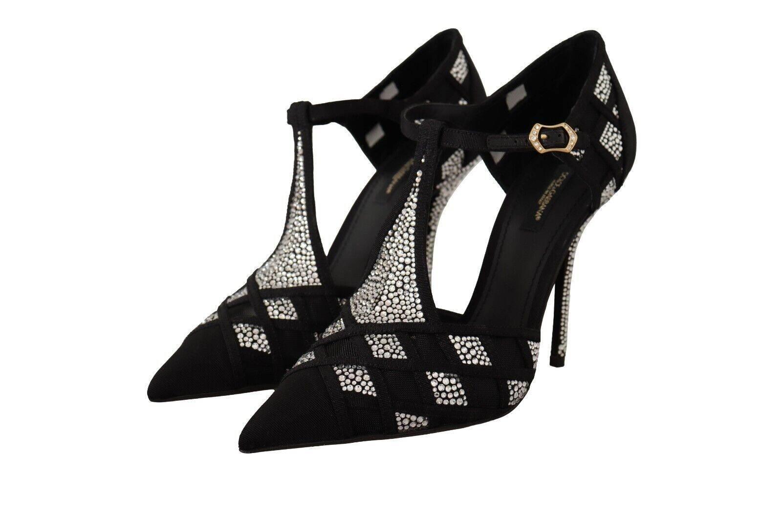 Dolce & Gabbana Elegant Crystal-Embellished Suede Pumps - Hilstor