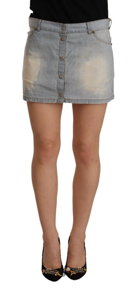 Ermanno Scervino Chic Light Blue Mini Denim Skirt - Hilstor