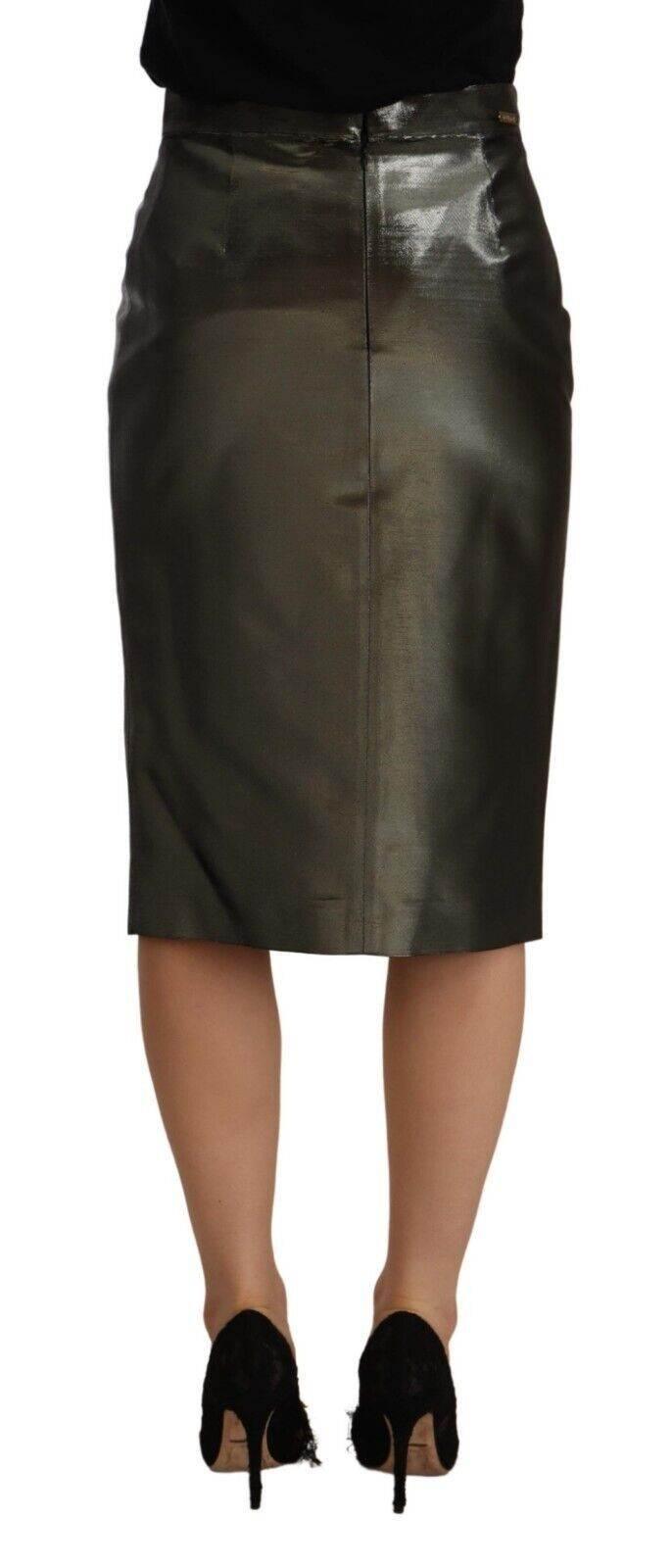 GF Ferre Chic High Waist Pencil Midi Skirt - Hilstor