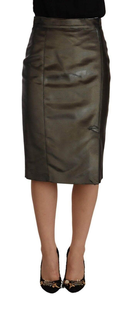 GF Ferre Chic High Waist Pencil Midi Skirt - Hilstor