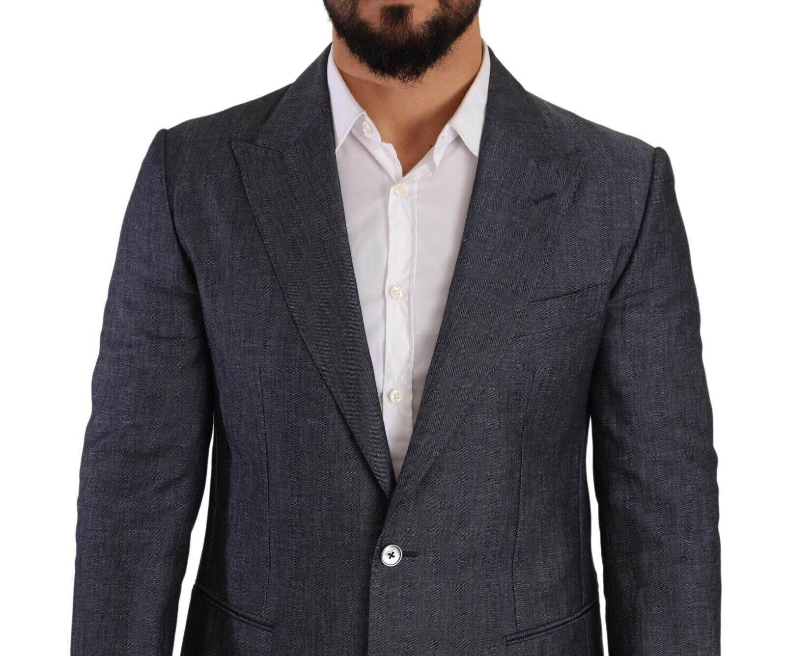 Dolce & Gabbana Elegant Slim Fit Two-Button Blue Blazer - Hilstor