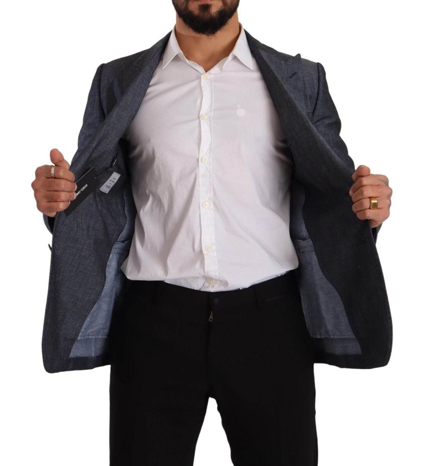 Dolce & Gabbana Elegant Slim Fit Two-Button Blue Blazer - Hilstor
