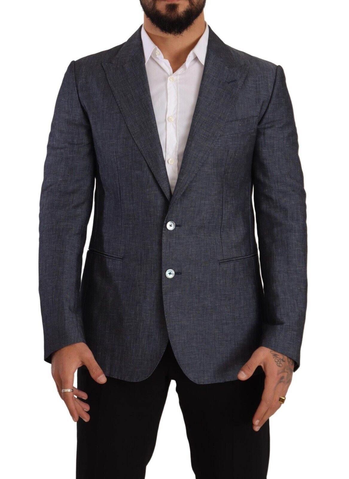 Dolce & Gabbana Elegant Slim Fit Two-Button Blue Blazer - Hilstor