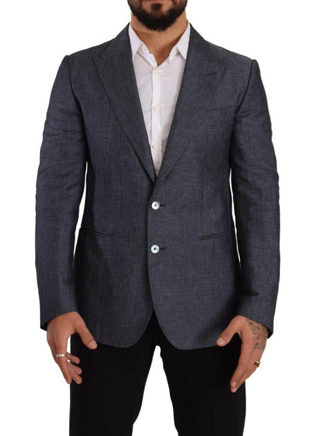 Dolce & Gabbana Elegant Slim Fit Two-Button Blue Blazer - Hilstor
