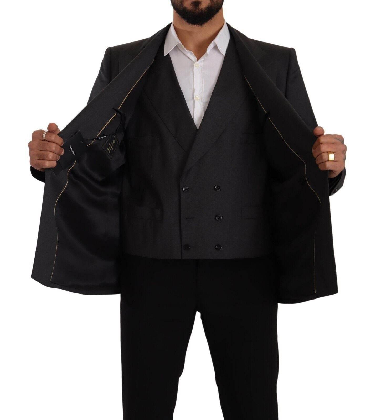Dolce & Gabbana Gray Double Breasted 2 Piece SICILIA Blazer - Hilstor